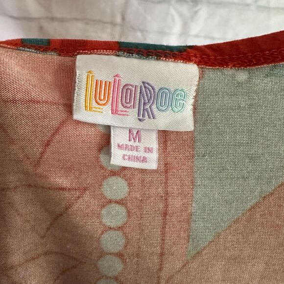 LulaRoe Orange and Teal Carly Dress, Medium, Pre-owned - Picture 5 of 6